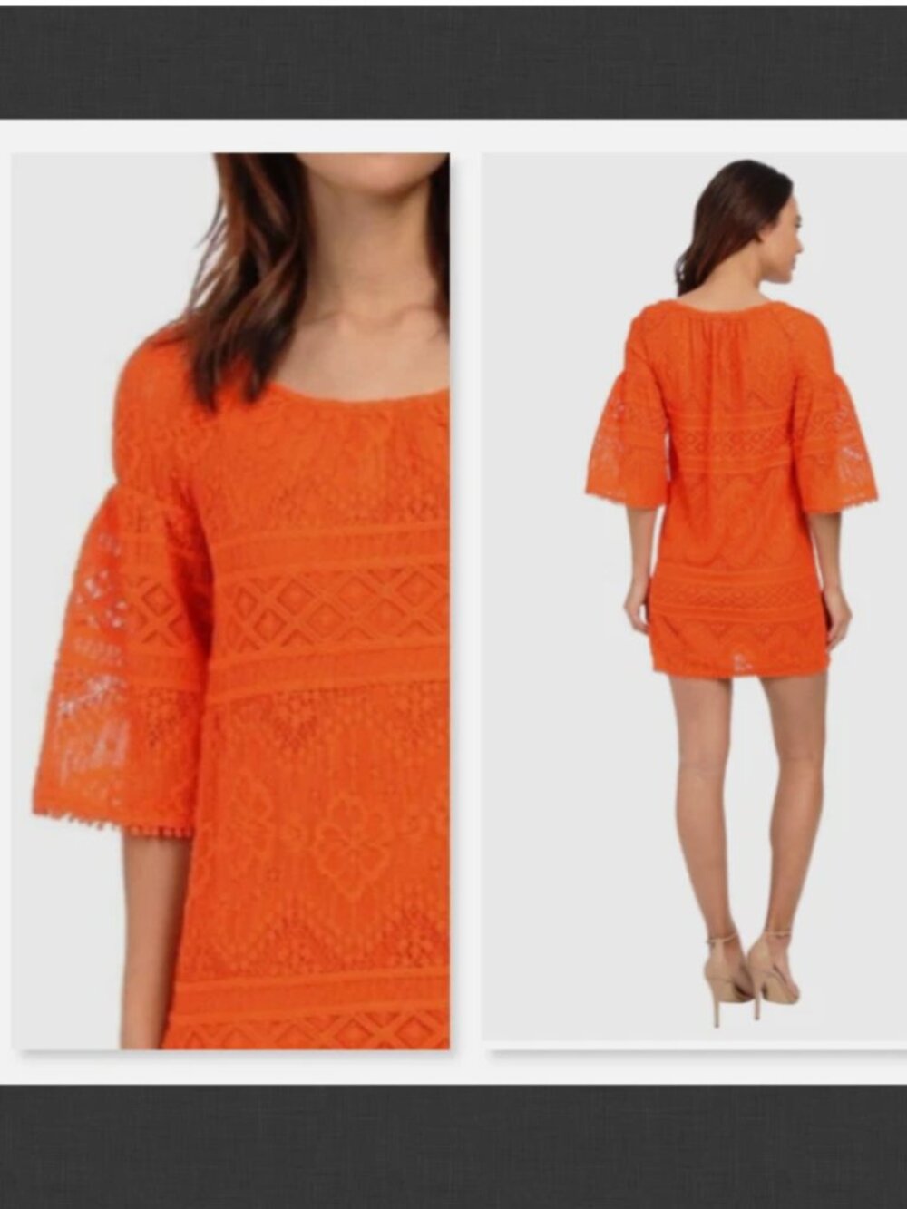 NEW Trina Turk Orange Lace Lev Dress Size 4